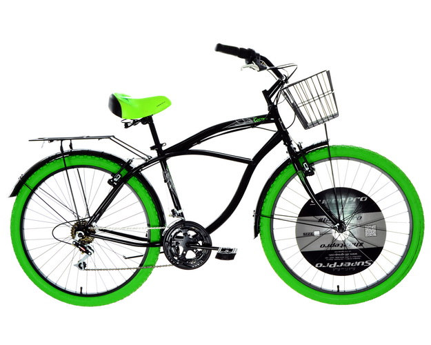 BICI 26 BANANA SP HOMBRE CON CAMBIOS NEGRO VERDE EN CAJA Grupo 86