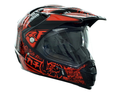 CASCO MOTO ROCKET FORCE TIPO DUAL SAKI ROJO L S 75 Grupo 86